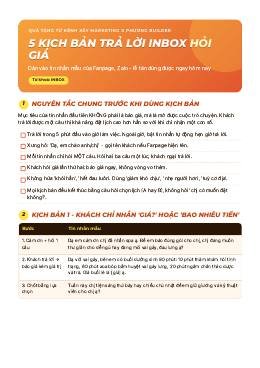 Trang bìa: 5 kịch bản trả lời inbox hỏi giá