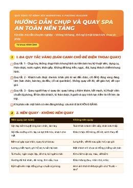 Trang bìa: Hướng dẫn chụp và quay spa an toàn nền tảng