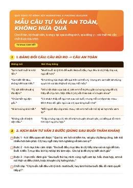 Trang bìa: Mẫu câu tư vấn an toàn, không hứa quá